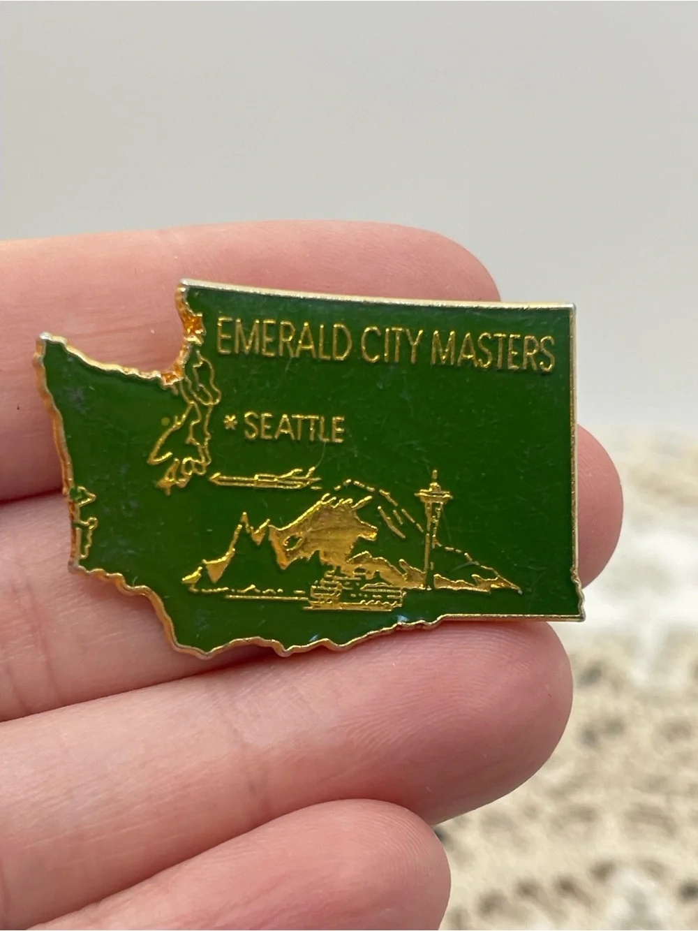 Emerald City Masters Seattle Green Enamel Pin‎